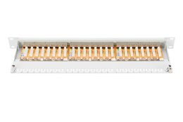 Patch panel STP cat6 24p. 1U, šedý