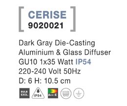 Svítidlo Nova Luce 9020021 CERISE R TOP GREY stropní, IP 54, GU10
