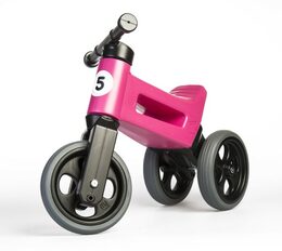 Teddies Funny Wheels Sport 2v1 růžové s gumovými koly v krabici