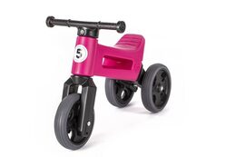 Teddies Funny Wheels Sport 2v1 růžové s gumovými koly v krabici