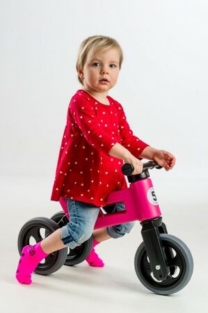 Teddies Funny Wheels Sport 2v1 růžové s gumovými koly v krabici