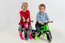 Teddies Funny Wheels Sport 2v1 růžové s gumovými koly v krabici