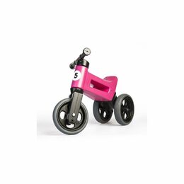 Teddies Funny Wheels Sport 2v1 růžové s gumovými koly v krabici