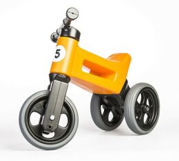 Teddies Funny Wheels Sport 2v1 oranžové s gumovými koly v krabici