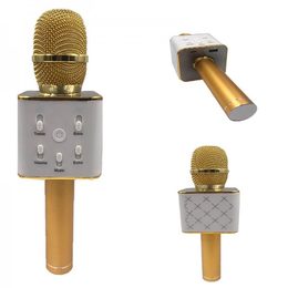 Teddies Mikrofon karaoke kov 25cm nabíjení přes USB zlatý v krabici