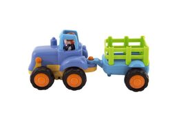 Traktor s vlekem/Buldozer plast 16cm pro nejmenší na setrvačník 6ks v boxu 18m+