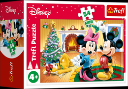 Minipuzzle Vánoce s Mickeym 54 dílků 4 druhy v krabičce 9x6,5x3,5cm 40ks v boxu