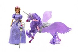 Teddies Panenka Anlily princezna kloubová 30cm s jednorožcem 40cm s hůlkou 2 barvy v krabici 48x33x9cm