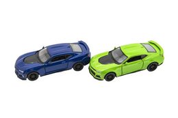 Auto Kinsmart Chevrolet Camaro ZL1 1:38 kov/plast 12,5cm 4 barvy na zpětné natažení 12ks v boxu