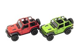 Auto Kinsmart Jeep Wrangler 2018 otevřená střecha 1:34 12,5cm kov 4 barvy na zpětné nat. 12ks v boxu