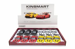 Auto Kinsmart Toyota GR Supra Racing Concept 1:36 kov 12,5cm 4 barvy na zpětné natažení 12ks v boxu