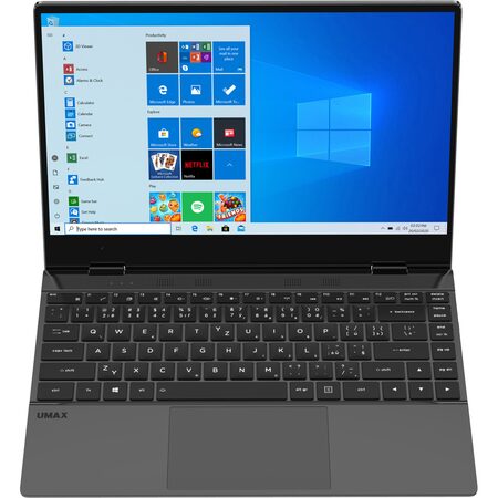 Ntb Umax VisionBook 14Wg Flex MM220V14 Celeron N4100, 4GB, 64GB, 14.1'', Full HD, bez mechaniky, Intel UHD 600, BT, CAM, Win10 Pro  - černý