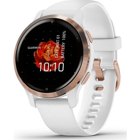 Chytré hodinky Garmin Venu 2S Rose Gold/White Silicone Band