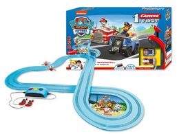 Autodráha Carrera First Paw Patrol/Tlapková Patrola 3,5m plast +2 auta na bat. v krabici 50x30x8cm