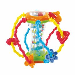Chrastítko Teddies koule plast 15cm v krabičce 15x18x15cm