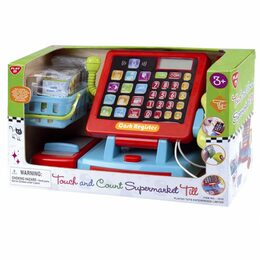 Teddies Pokladna dotyková s doplňky plast na baterie se zvukem v krabici 35x22x15cm