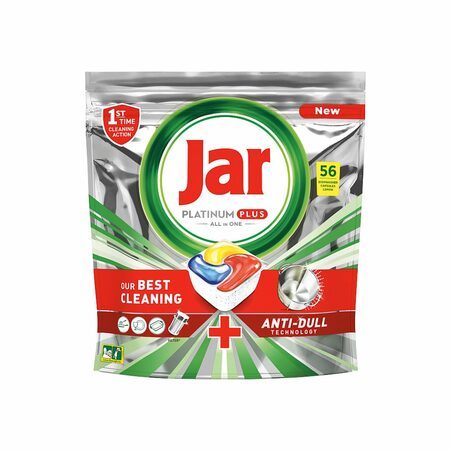 Jar Platinum Plus Kapsle do automatické myčky nádobí Vše v jednom Lemon 56 ks
