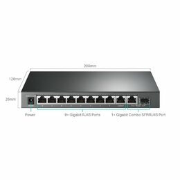 Switch TP-Link TL-SG1210MP 8x GLAN/PoE+, 1x GLAN, 1x SFP combo, 124W