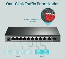 Switch TP-Link TL-SG1210MP 8x GLAN/PoE+, 1x GLAN, 1x SFP combo, 124W