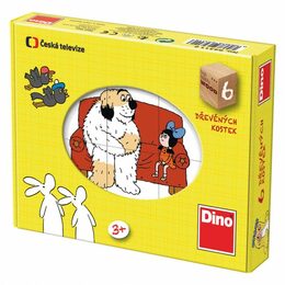 Kostky Dino Kubus Pohádky dřevo 6ks v krabici 18,5x13x4cm