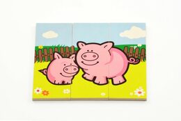 Puzzle Moje první zvířátka dřevěné 18 dílků pro nejmenší v krabičce 13x11,5x4,5c