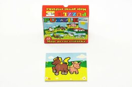 Puzzle Moje první zvířátka dřevěné 18 dílků pro nejmenší v krabičce 13x11,5x4,5c