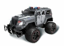 Auto RC policie S.W.A.T. plast 38cm bateriový pack se světlem v krabici 52x27x25cm