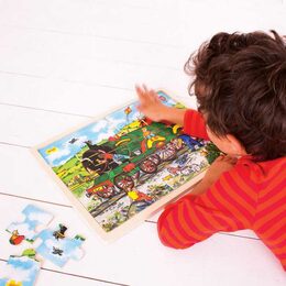 Bigjigs Toys Dřevěné puzzle vlak 24 dílků