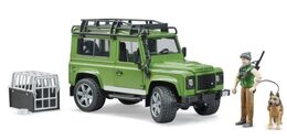 Bruder LAND ROVER DEFENDER s figurkou myslivce, psa a příslušenstvím