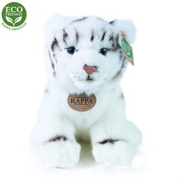 Rappa Plyšový tygr bílý sedící 25 cm ECO-FRIENDLY