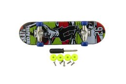 Skateboard prstový šroubovací plast 9cm s doplňky mix barev na kartě 12,5x17x3cm