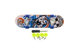 Skateboard prstový šroubovací plast 9cm s doplňky mix barev na kartě 12,5x17x3cm