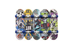 Skateboard prstový šroubovací plast 9cm s doplňky mix barev na kartě 12,5x17x3cm