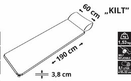 Karimatka Cattara KILT 190 x 60 x 3,8 cm samonafukovací s polštářem