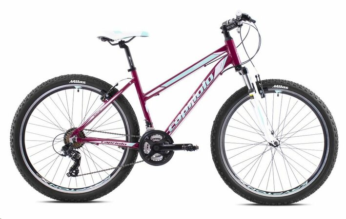 Horské jízdní kolo Capriolo MONITOR Lady FSL 26"/17" bordo-bílo-tyrkysové