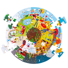 Bigjigs Toys Kulaté podlahové puzzle Čtyří roční období 50 dílků