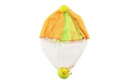 Míček s padákem 6cm guma/látka 2 barvy na kartě 29x22x5cm