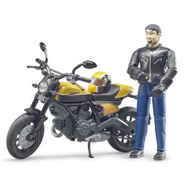 Bruder 63053 BWORLD Motocykl Scrambler Ducati Cafe Racer s jezdcem