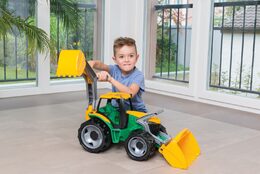 Lena Traktor se lžící a bagrem plast zeleno-žlutý 65 cm