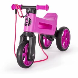 Odrážedlo FUNNY WHEELS Rider SuperSport fialové 2v1+popruh, výš. sedla 28/30cm nos 25kg 18m+ v krab.