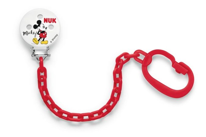 NUK Řetízek na dudlík Mickey Mouse červená NUK Řetízek na dudlík Mickey Mouse če