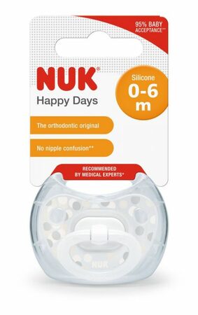 NUK Dudlík silikonový HAPPY DAYS V1 (0-6m) 1ks