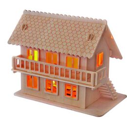 Woodcraft Dřevěné 3D puzzle vila, 20x16,5x19 cm
