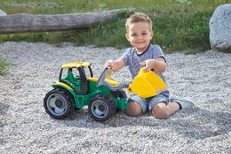 LENA Traktor se lžící zeleno žlutý 62 cm na písek