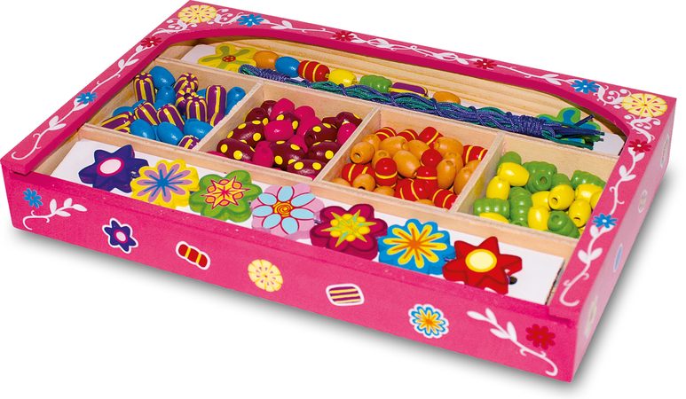 Small Foot Dřevěné korálky louka v boxu