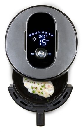 Horkovzdušná fritéza 4 l - digitální - DOMO DO530FR, Objem 4 l, Nerez, Vyjímatel