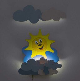 DoDo Dětská LED lampička sluníčko s mráčky