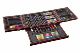Sada na malování - Art box kreativní sada 103ks v dřevěném kufříku ve fólii 38x26x9cm