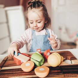 Bigjigs Toys Dřevěné krájecí ovoce se zástěrou Poškozený obal