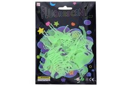 Samolepky na zeď plast svítící ve tmě mix druhů v sáčku 14x18,5cm